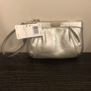 Silver coach wristlet